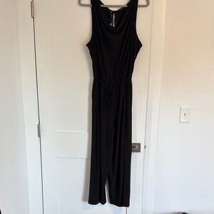 MARINA Black Sleeveless Jumpsuit with Fitted Bodice